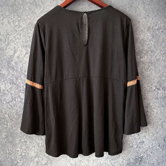 Absolutely Famous Tunic Style Embroidered Blouse, XL - Picture 2 of 4